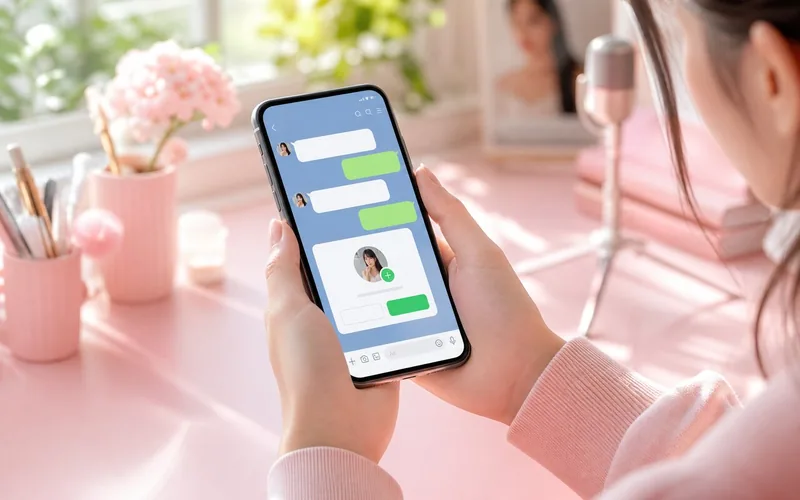 スマートフォンのLINEを使ってファンとつながるイメージ
